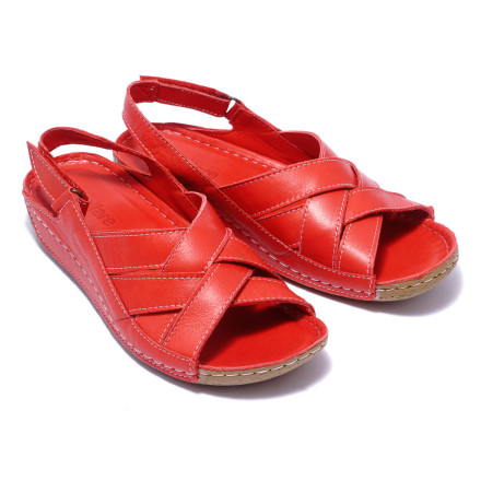 Жіночі босоніжки Welfare 0704-10 RED LEATHER