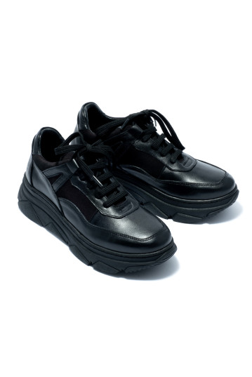 Кроссовки женские Welfare 0449-12442 26 BLACK LEATHER