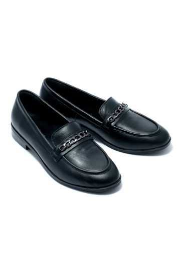 Лофери жіночі Welfare 0461-1873-7499 1 BLACK LEATHER