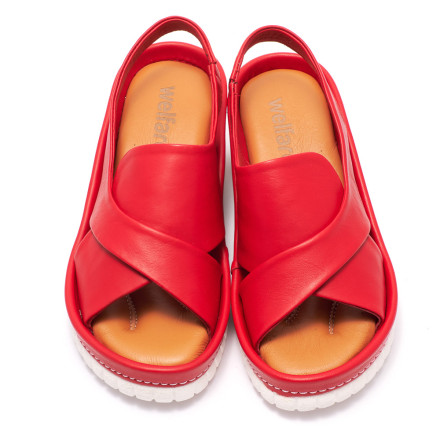 Босоніжки жіночі Welfare 0158-2106 16 RED LEATHER