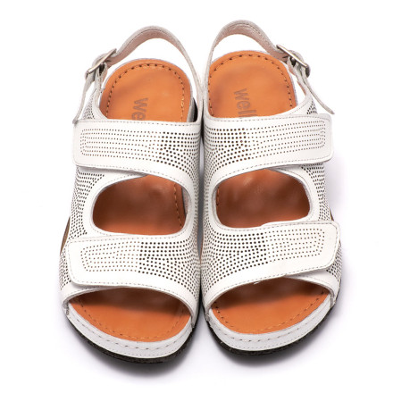 Босоніжки жіночі Welfare 0158-71. 07 WHITE LEATHER