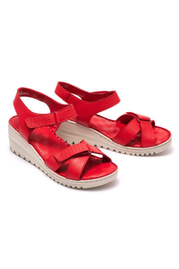 Босоніжки жіночі Welfare 0260-6057 RED LEATHER
