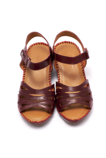Босоніжки жіночі Welfare 0453-752-4262 BURGUNDY LEATHER