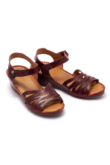 Босоніжки жіночі Welfare 0453-752-4262 BURGUNDY LEATHER