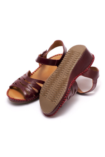 Босоніжки жіночі Welfare 0453-752-4262 BURGUNDY LEATHER