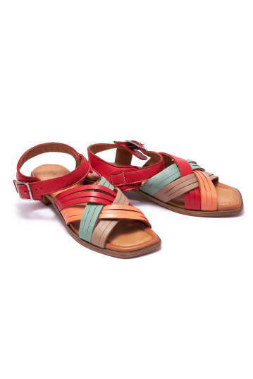 Босоніжки жіночі Welfare 0095-745 73.56.68.71 RED MULTI LEATHER
