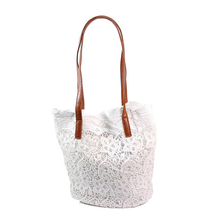 Жіноча сумка Welfare 9033 WHITE/BROWN