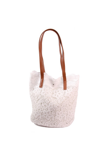 Жіноча сумка Welfare 9033 WHITE/BROWN
