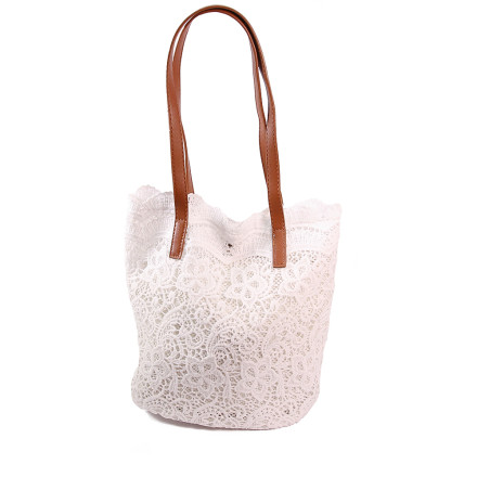 Жіноча сумка Welfare 9033 WHITE/BROWN