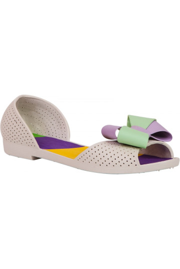 Балетки жіночі Valex 5002 бел /сир- сал бант ВЛ2016