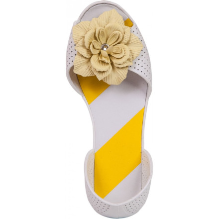 Балетки жіночі Valex 5002 бел /желт цветок ВЛ2016