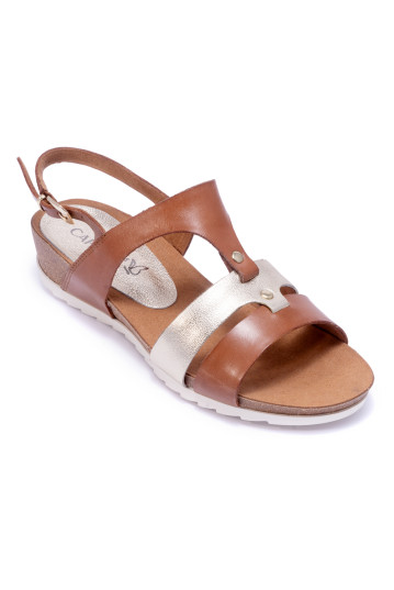 Босоніжки жіночі Caprice 9/9-28207/22 390 COGNAC/LT GOLD