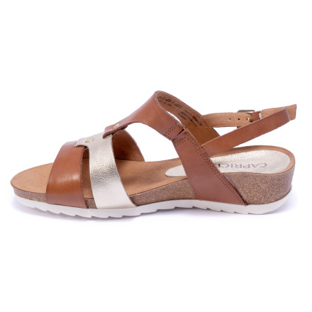 Босоніжки жіночі Caprice 9/9-28207/22 390 COGNAC/LT GOLD