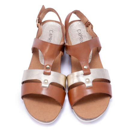 Босоніжки жіночі Caprice 9/9-28207/22 390 COGNAC/LT GOLD