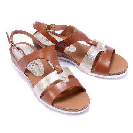 Босоніжки жіночі Caprice 9/9-28207/22 390 COGNAC/LT GOLD